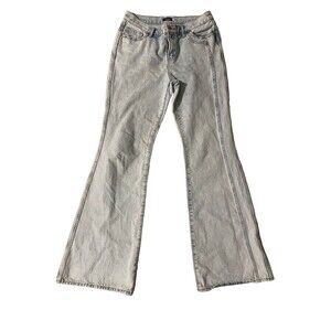 Express Jean Woman Size 8 Mid‎ Rise 8L Cotton 70s Flare